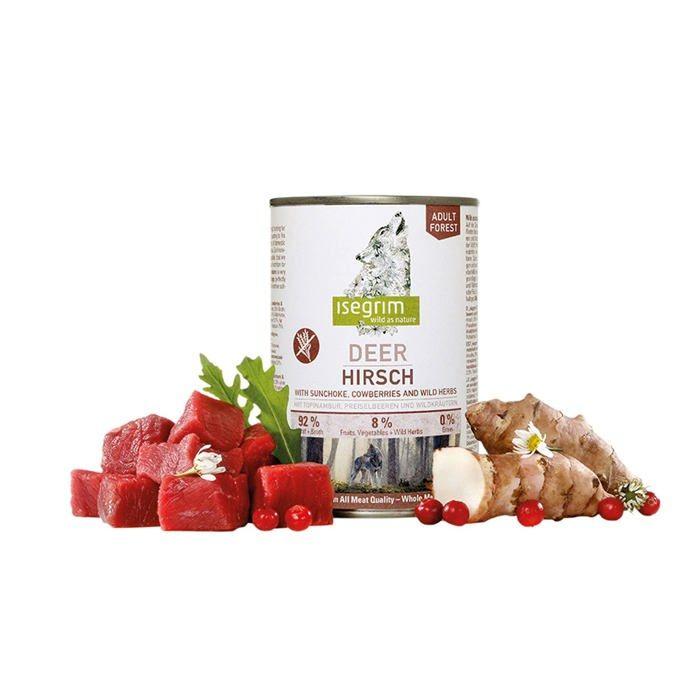 Nourriture humide pour chien adulte - Isegrim - 800 g - Venaison - Sans céréales - Haute teneur en viande