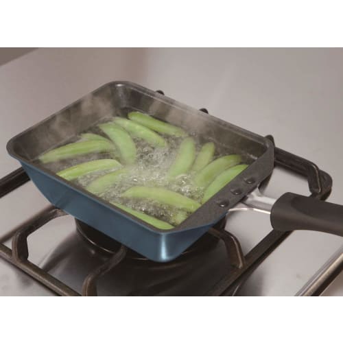 Thermos Deep Egg Frying Frying Pan 15 X 18.5cm For Gas Fire Only Durable Coat Lightweight Model Navy KFD-015DE NVY