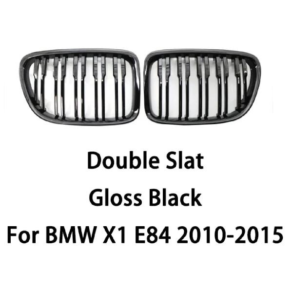 

Car Gloss Black Front Bumper Grille For E84 X1 18i 20i 25i 28i 2009-2015 Sport Grill Double Slat Line Grilles Kindey Grills Glossy Black