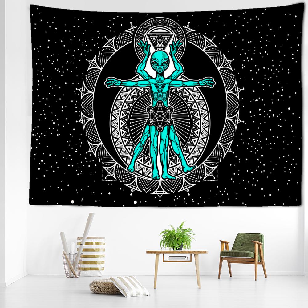 Constellation Cartoon Alien Tapestry Wall Hanging Abstract Art Hippie Tapiz Psychedelic Dormitory Home Decor