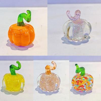 Figura de Calabaza Miniatura Transparente Obra de Arte en Vidrio Adecuada Para Hogar Oficina Interior de Coche Accesorios de Estilo Festivo