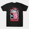 Men Black Print T-shirt Courage Dog No-Cut Transfer Paper Print Cotton Tshirt