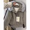 Thick Winter Hooded Cotton Coat With Faux Fur Collar Unisex Casual Warm Jacket Men Women
