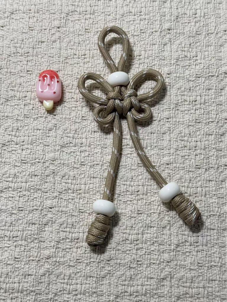 Handmade Colorful Nylon Rope Phone Lanyard with Pearl Knot Buckle Pendant