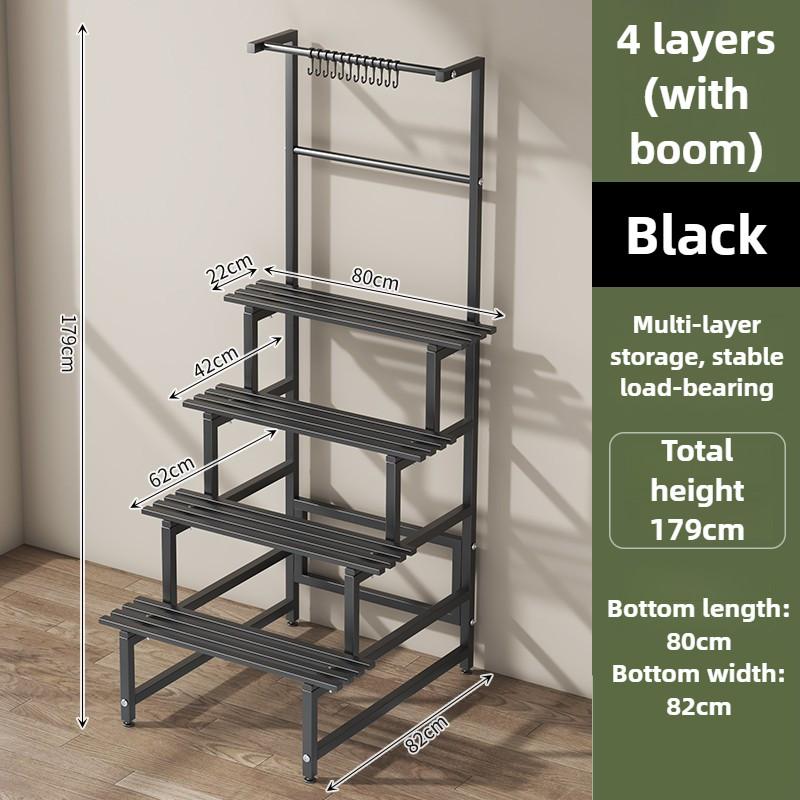 Gardens Indoor Plant Rack Stainless Steel Metal Waterproof Flower Step Display Stands Multi-Layer Ladder Shelf