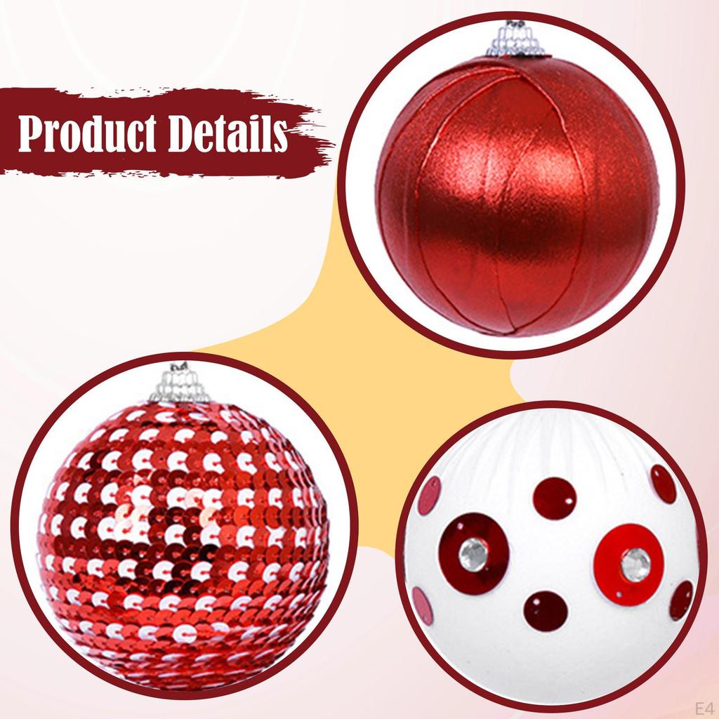 6 Pieces Christmas Ball Ornaments Party Supply Xmas Tree Decorations for Indoor