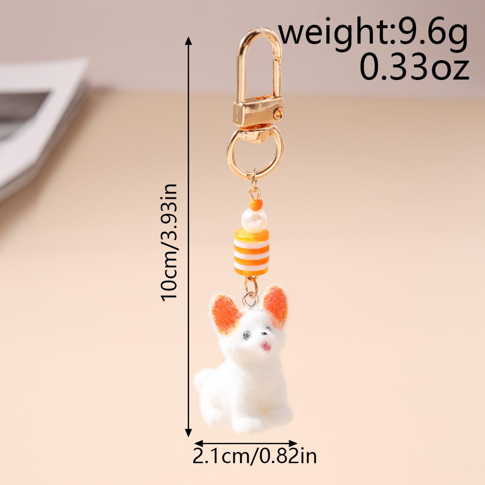 Cute Puppy Dog Keychain 3D Animal Key Ring Pendants for Women Girls Handbag Decor DIY Kid's Jewelry Gift