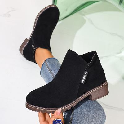 Boots Autumn and Winter Frosted Square and Martin Boots Casual Large Size Short Boots