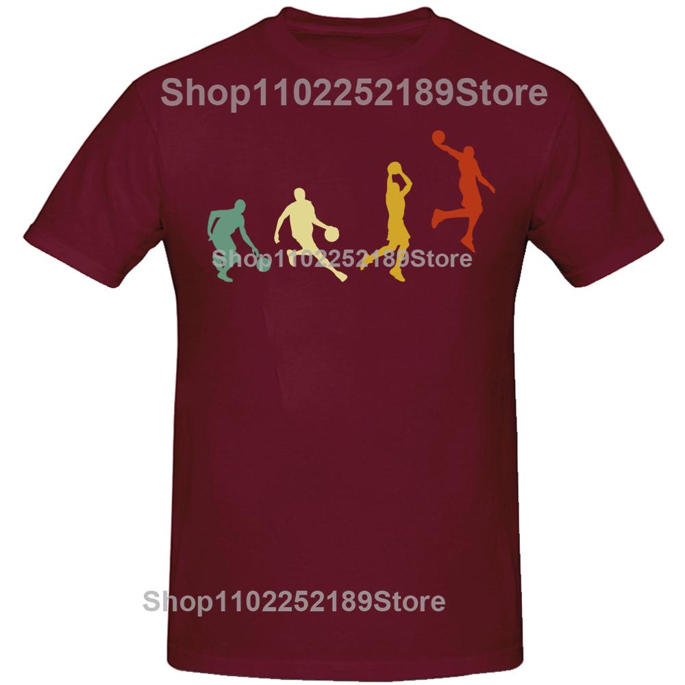 Basketball Player Sports Evolution T-Shirt Funny Birthday Gift For Men Boyfriend Round Neck Casual Cotton T Shirts Tshirt