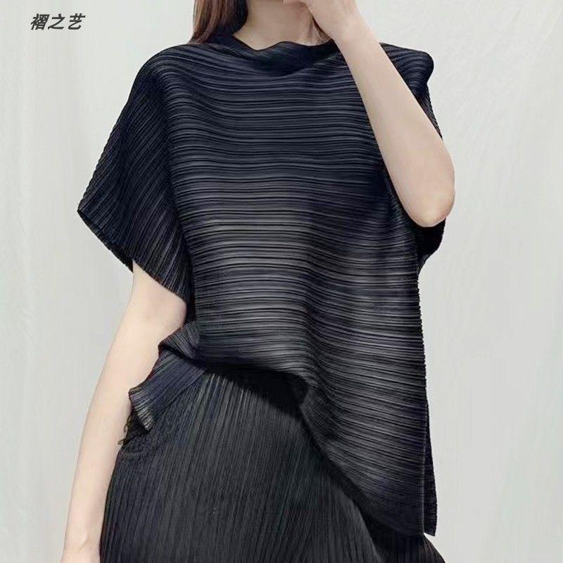 Women S Short Sleeve Stand Collar T Shirt Loose Fit Solid Color Casual Top OneSize