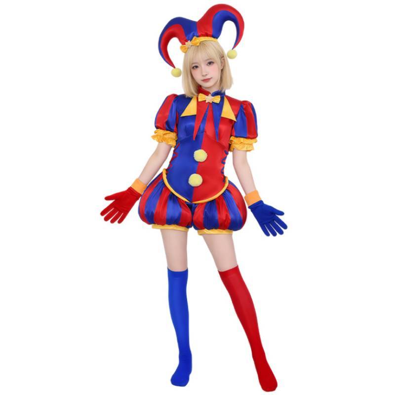 Das Erstaunliche Digitale Zirkus Pomni Cosplay Kostüm Aus Polyesterstoff Für Anime Convention Events