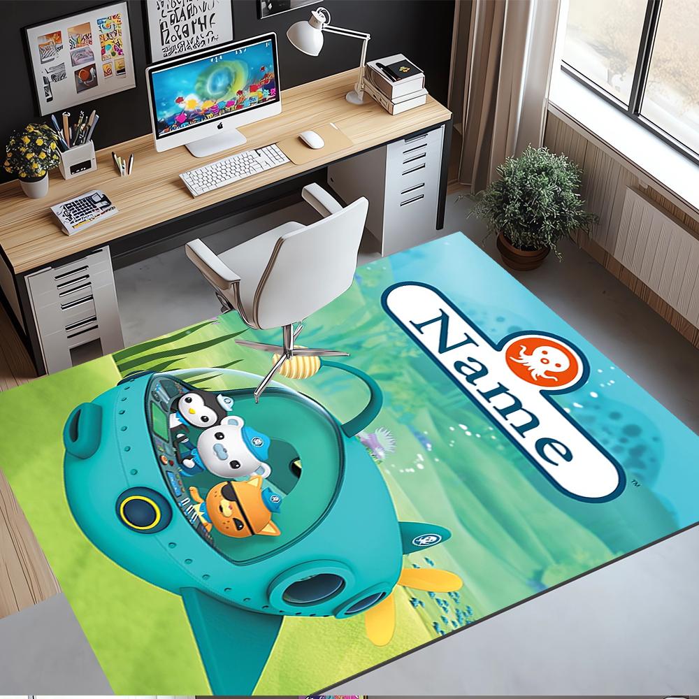 Custom Name The Octonauts Printed Carpet,Rug for Office Chair Living Room Bedroom Kitchen Room Decor Gifts.