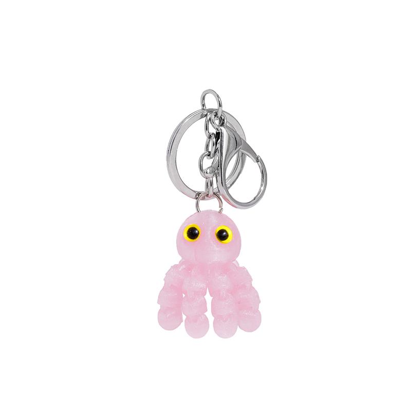 3D Printed Multi-Joint Movable Cute Octopus Little Pendant Keychain Car Key Ring Schoolbag Pendant
