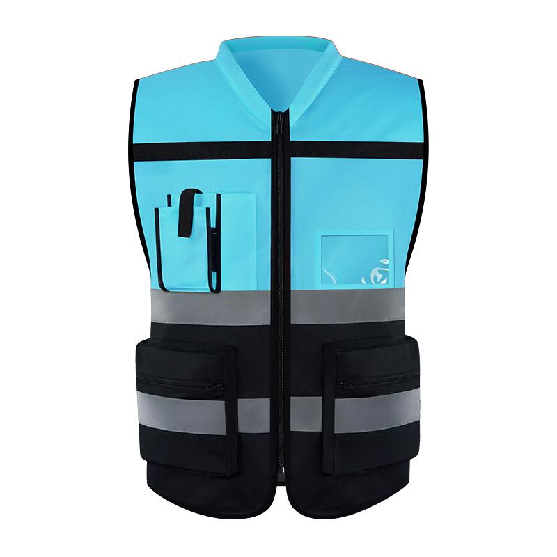 High Visibility Multi Pocket Oxford Fabric  Safety Vest for Night Riding Safety Vest