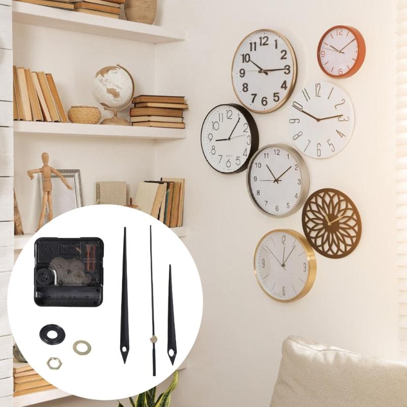 DIY Uhrwerk Ersatzsets Leises Quarzwerk für Wanduhr Batteriebetrieben mit Drei Zeiger Set