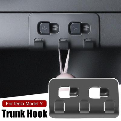 For Tesla Model Y Rear Trunk Hook Storage Holder For Luggage Bag Umbrella Hanger ABS Hooks 2024 Interior Accessories