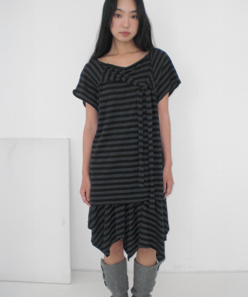 FUNFROMFUN Lazy Bow Top, Charcoal