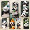 Cute F-Fubao Animal Panda For iPhone 13,17,11,12,16,14,15,Plus,Pro Max,XS,X,XR,SE,Mini,8,7,Soft Silicone Black Phone Case
