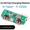 Schnelllade-Modul 22,5W mit Digitalanzeige für DIY Powerbank Kompatibel mit PD QC VOOC Protokollen Mehrere Anschlüsse