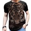 Men's T-Shirt With Print 3d Tiger Print Tees Tops Fashion Men Animal Pattern T Shirt Oversized Streetwear O-Neck Fashion Clothes