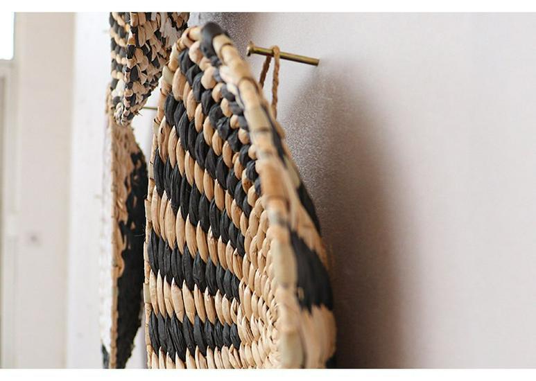 Bohemian Woven Wall Basket Set - Decorative Grass Hangings for Living Room or Entryway