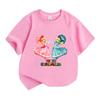 Kids Boys Girls Cute Princess Print T Shirts 100% Cotton O-Neck Short Sleeve Casual Summer Tee Tops for Children Daily Wear Party Gift