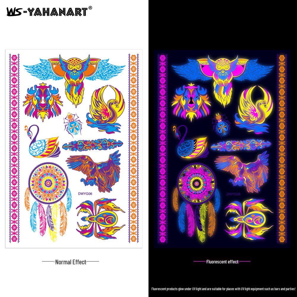 Creative Fluorescent Waterproof Full Arm and Face Tattoo Sticker