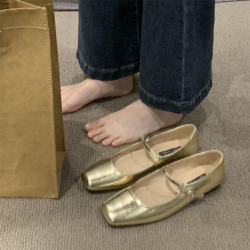 Ballet Shoes Retro French Mary Jane Shoes Women's Shoes Flat-bottomed Belt Temperament Shoes Large Size Women's Shoes -