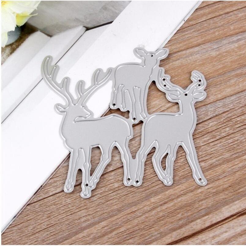 3pcs/lot Deers Metal Cutting Dies Set for DIY Scrapbooking Greeting Card Making Paper Embossing Craft