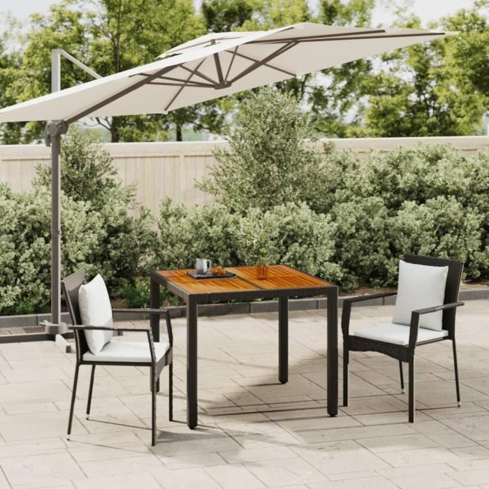 VidaXL Ensemble de salle à manger de jardin avec coussins 3 pcs Noir 3184987