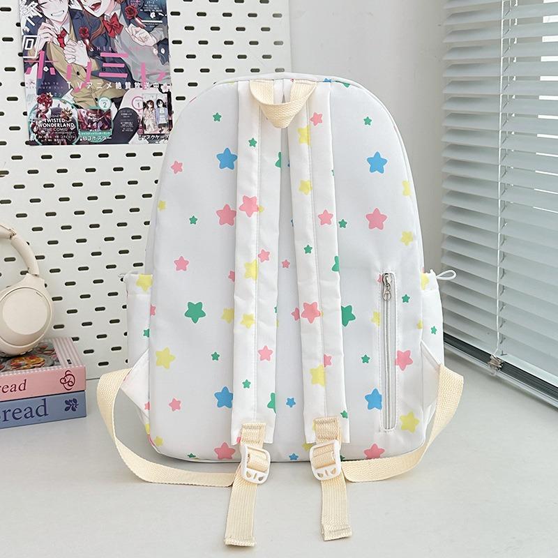 New high-value, fresh and sweet, colored star backpack, high school student large-capacity backpack