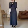 Loose meat covering versatile knitted dress women's autumn and winter new fashion age reduction casual backing sweater long dress