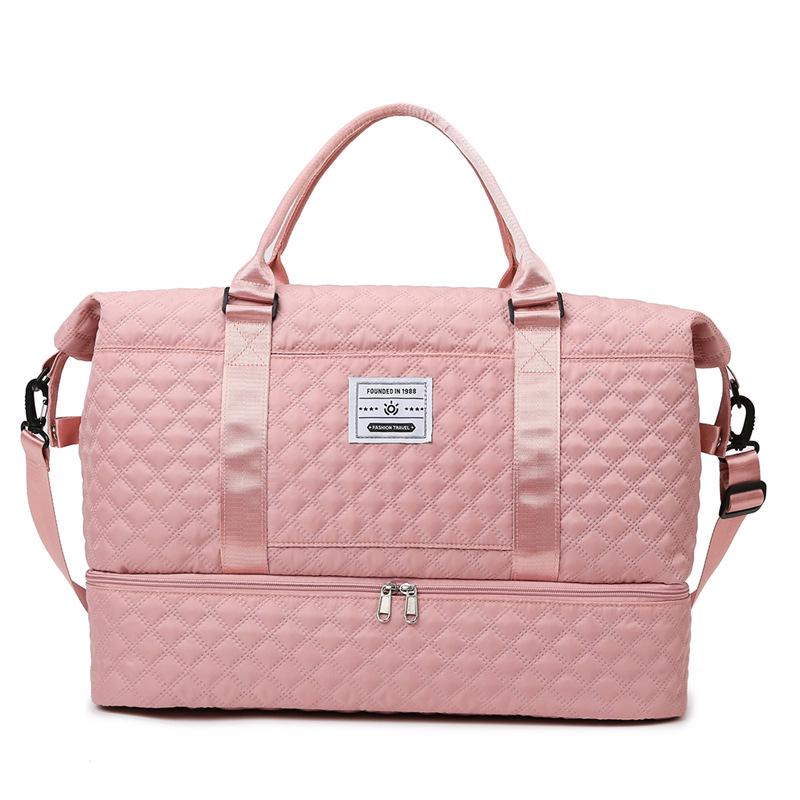 Korean Style Large Capacity Quilted Gym Bag - Yoga, Travel, Crossbody & Mother-Child Handbag