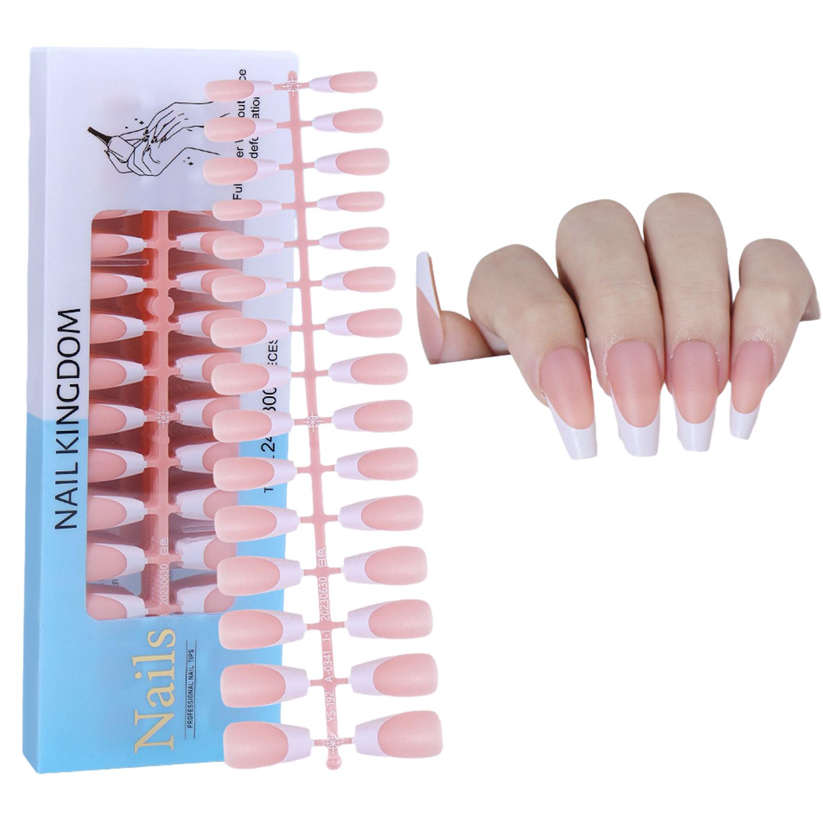 

Салонный искусственный накладной кончик, длинный, полностью покрывающий палец, скульптурный, домашний маникюрный инструмент, накладные ногти-гробики, матовый, французский, натуральный A2