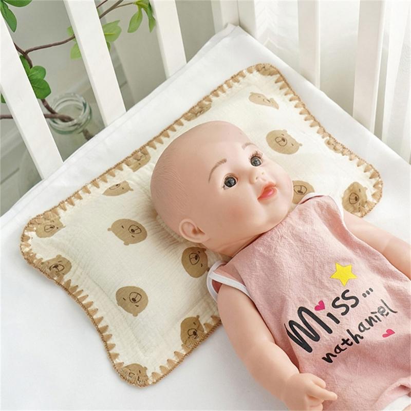 Newborn Pillow Baby Head Pillow with Cartoon Pattern Soft Breathable Neck Support Baby Pillows Travel Pillow Baby Supply