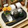 1 Set Miniature Bathroom Supplies, 1:12 Scale Mini Bathroom Accessories, Realistic Shampoo Bottles Towels Combs Mirrors for Doll Mansion Bathroom Sink