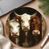 Round Cow Metal Wall Art Easy Hang Rustic Home Decor Farmhouse Office Cafe Bar Halloween Kitchen Bathroom Bedroom Living Room
