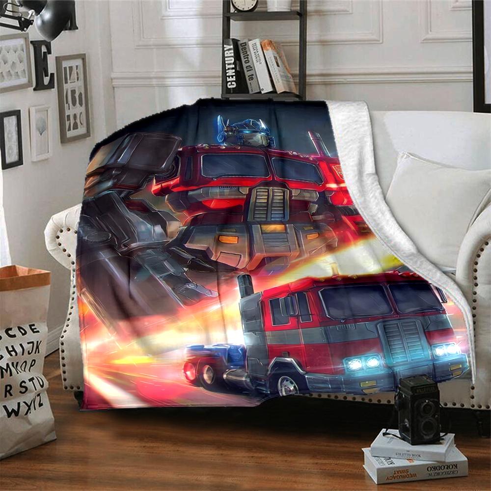 1Pc Transformers Optimus Prime Battle Scene Blanket For Couch Bed Plush Cozy Fuzzy Blanket Super Soft Warm Blankets For Fall And Winter 091879