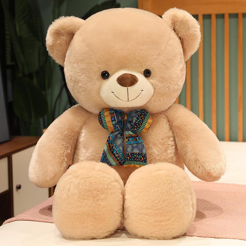 Cute Bow Tie Teddy Bear Doll Plush Toy Dog Bear Doll Girl Sleeping Soothing Rag Doll Birthday Present