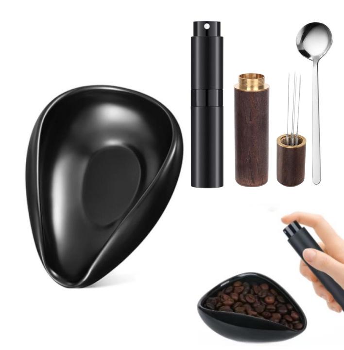 Coffee Bean Measuring Cup: Ceramic Scale for Beans & Powder, Green Roasted Sample Display Dish