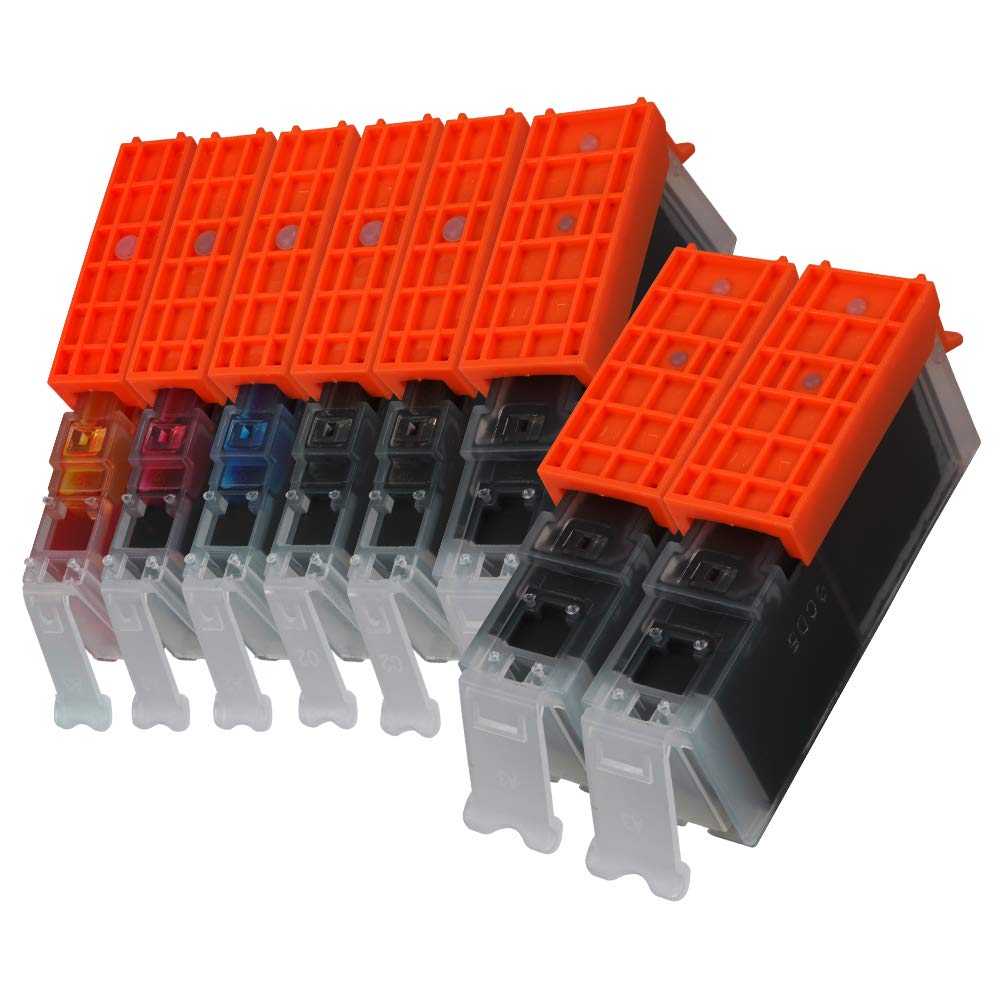 Pigment Colors 2 Total 8 High Compatible Ink Cartridges with New IC Chip for Latest Models BCI-351XL+350XL/6MP [6 + Blacks, Cartridges, Capacity] (For