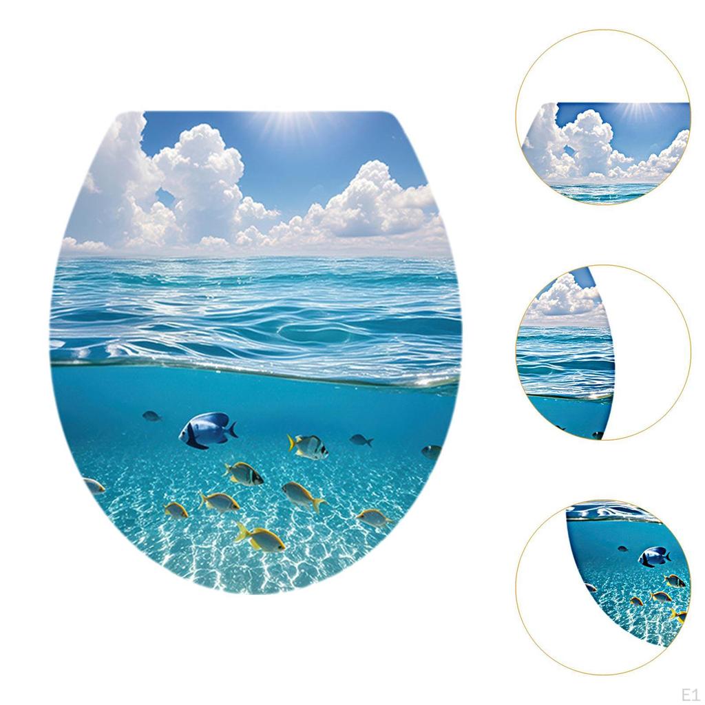 Toilet Lid Decals Bathroom Stickers Easy To Clean Bathrooms Wall Decor DIY Home Ocean Animal Self