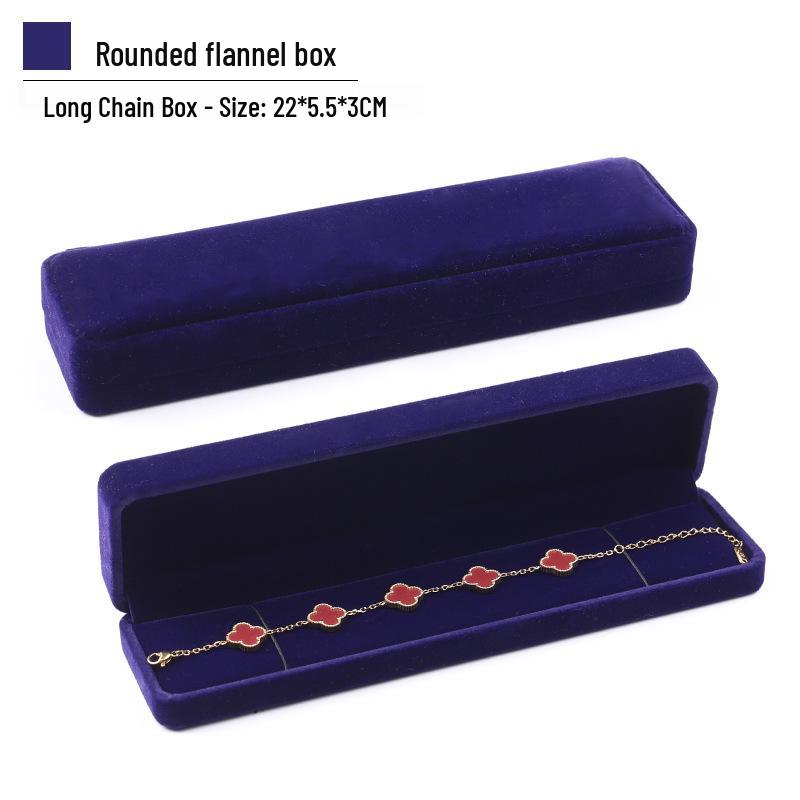 Rounded Corner Plush Jewelry Storage Box for Bracelets, Rings, and Necklaces