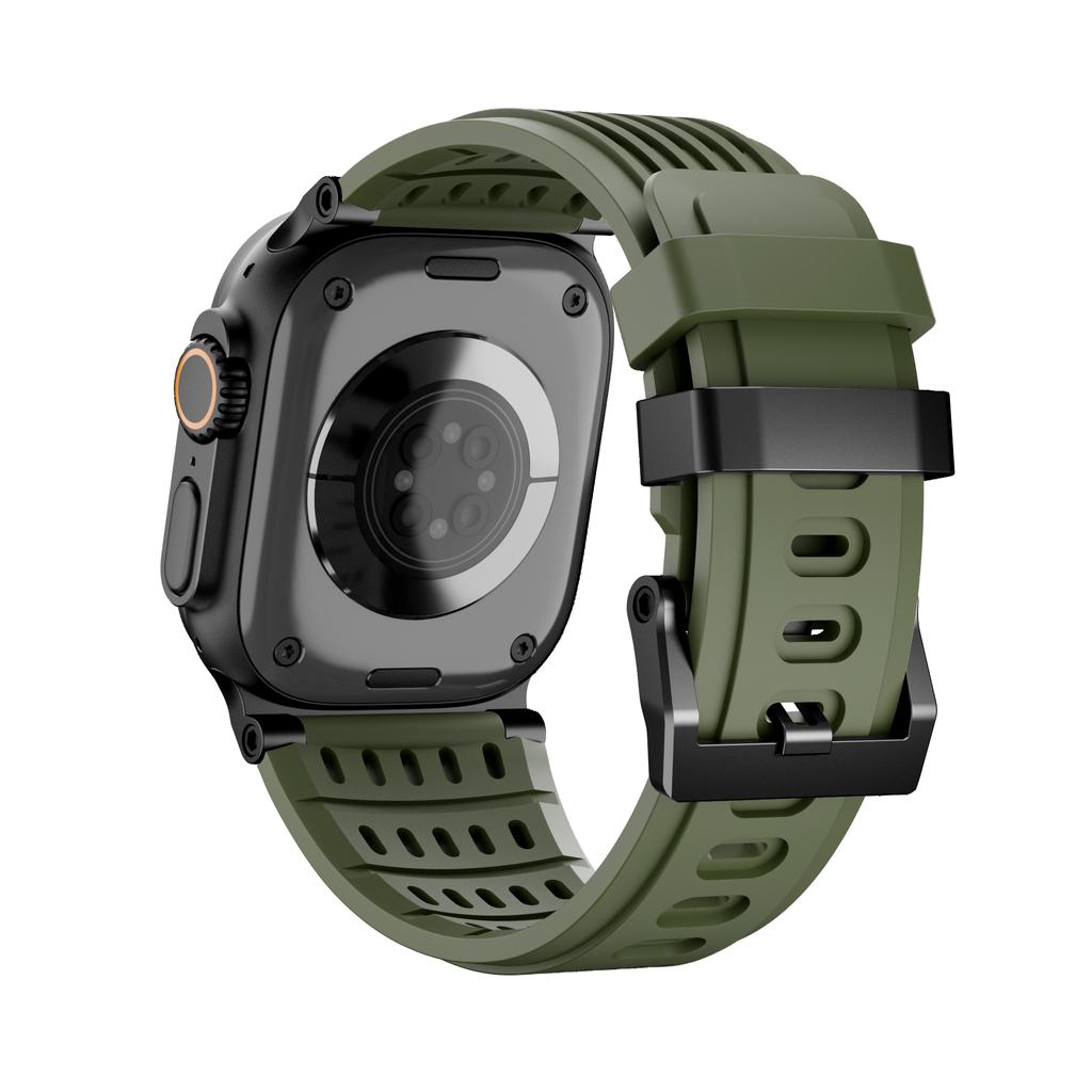 Sports Silicone Bracele For Apple Watch Ultra 4 49mm Series 11 10 46mm 45mm 44mm 42mm Luxury Business Strap for Iwatch 9 8 7 6 5 SE3 Ultra3