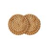 Rattan Pot Heat Thick Natural Woven Scandinavian Home Cafe Small Item Tabletop Decoration Set of [LANGYU] Mat, Resistant, 0.5cm, Round, Washable,