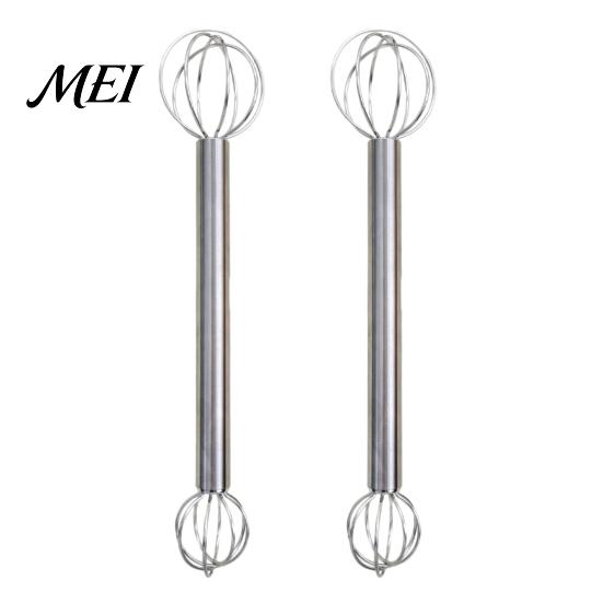 Suppen-Geschmacks-Mischer Doppelkopfwirbel, Edelstahl-Mixer-Stößel, Handmixer Miso-Auflöser-Löffel für Paste, Sahne, Eier, Leicht zu reinigen