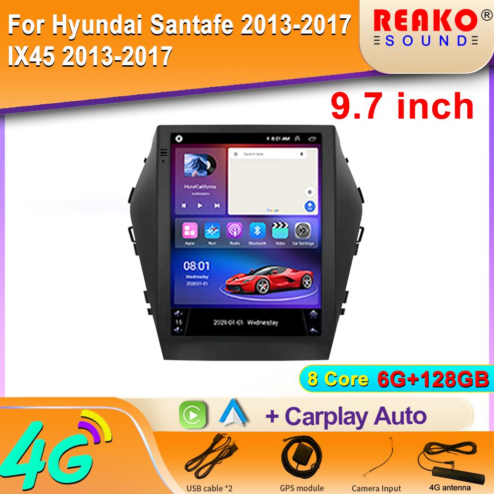 

Автомобильное радио Android Auto для Hyundai Santafe 2013-2017 IX45 2013-2017 Мультимедийный проигрыватель Видео 5G WIFI IPS Экран 2din DVD 8 core 6GB+128GB