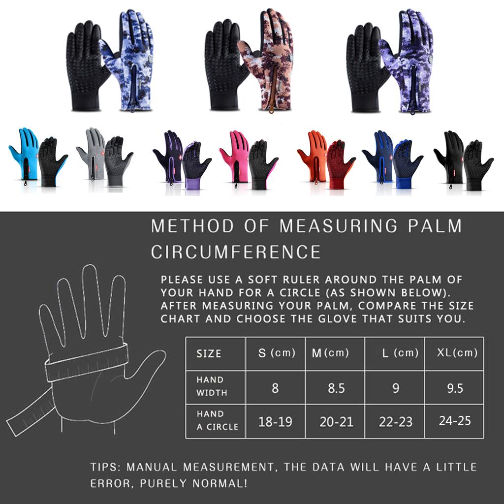 Winter Bicycle Gloves Bicycle Warm Touchscreen Full Finger Glove Water Repellent Outdoor Activity Bike Skiing Motorcycle Riding