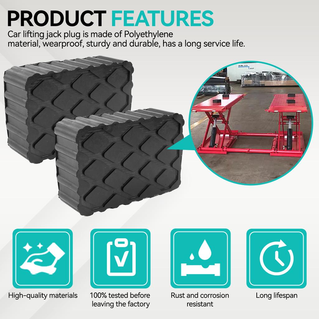 2Pcs Car Jack Rubber Pad Lift Blocks Floor Elevator Cars Parts Jacks Lifting Tools Shock-Absorbing Auto Camper Lift Support Pads