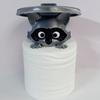 3D Printed Raccoon Toilet Paper Holder - Playful Bathroom Decor with Lid, Ideal Gift for Humor Lovers, Freestanding Design, Raccoon Bathroom Decor
